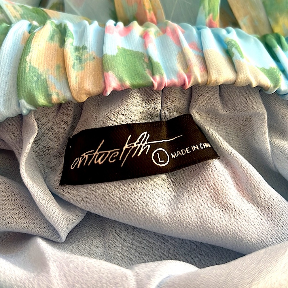 NWOT Ontwelfth Tulle Floral Front Slit Maxi Skirt - Picture 7 of 9